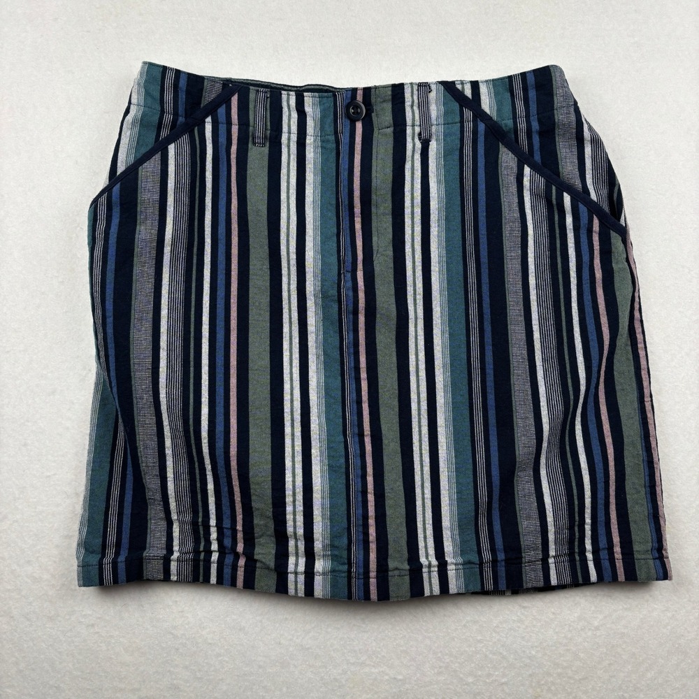 Christopher‎ & Banks Womens Skort 12 Striped A-Line Built-in Shorts Coastal